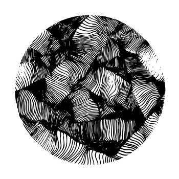 doodle design in circle shaped on white background