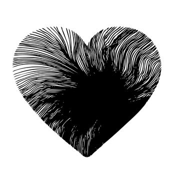 doodle design in heart shaped on white background