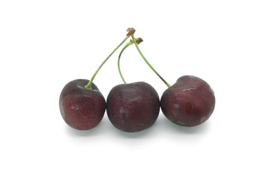 Natural and fresh cherry isolated on white background