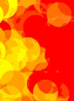 drawing bokeh with yellow and red color abstract background