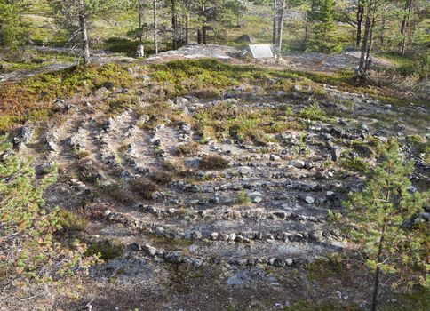 Ancient labyrinth in Kola Peninsula, Northern Russia