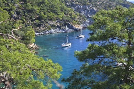 Scenic bay near to Kemer, Turkey, view from above