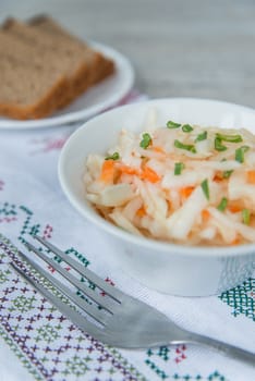 Dinner with the sauerkraut with green onion