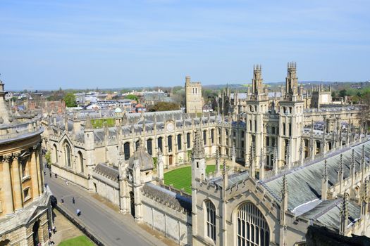 view of oxford from top of church tower