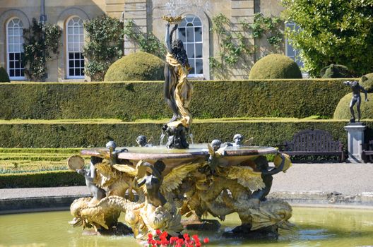 Ornate classical style Italian fountain