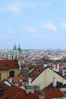 roofs from Prague castle in Prague city center