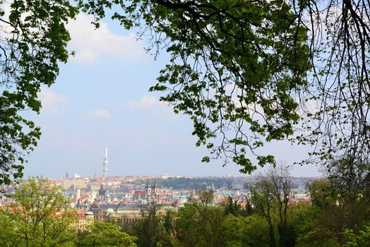 prague view from area of Prague castle