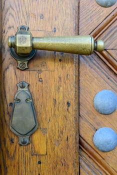 historical handle with nice wooden vintgage door
