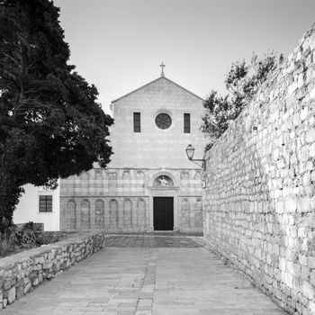 Cathedral of the Assumption of the Blessed Virgin Mary, probably built in the fourth century as the early Christian church has been renovated in the Romanesque style in Rab, Croatia.
