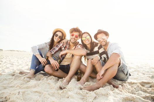 Friends at the beach enjoying the summer