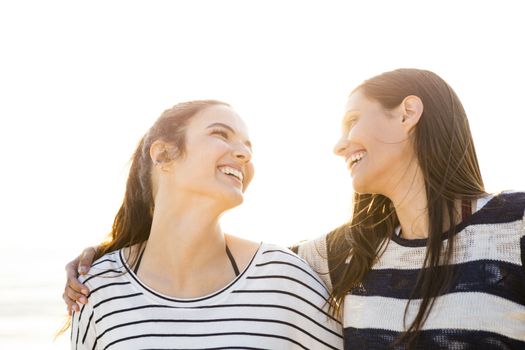 A portrait of best friends laughing 