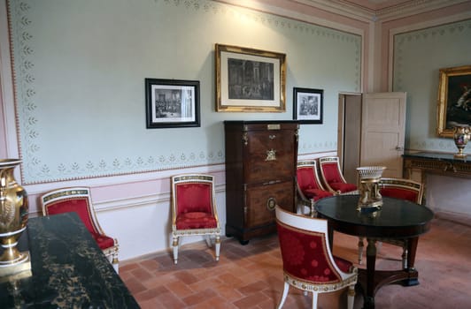 Interior view of Palazzina Dei Mulini, Napoleon and his sister's residence in Portoferraio, Province of Livorno, on the island Elba, on May 03, 2014 Portoferraio, Italy