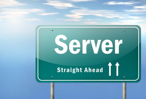 Highway Signpost with Server wording