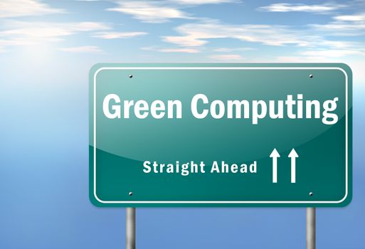 Highway Signpost with Green Computing wording