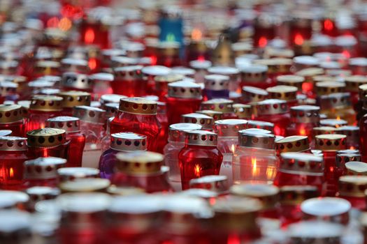 Zagreb cemetery Mirogoj on All Saints Day visited by thousands of people light candles for their deceased family members on 01 November 2013 in Zagreb.