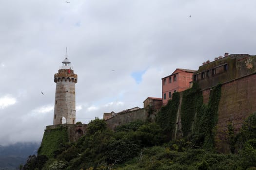 Forte Stella Lighthouse, Portoferraio, Isle of Elba, Italy.
