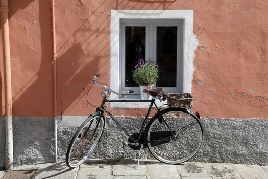 The bike in front of the window