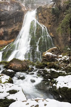 Gollinger Waterfalls at wintertime, Austria