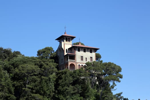 Beautiful old villa on the cliff in Portofino, Italy