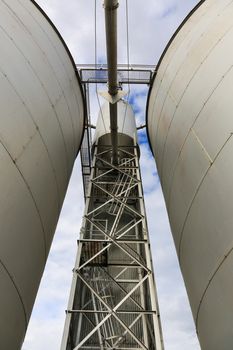 Large industrial Grain Silos made of steel