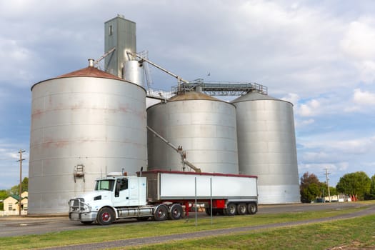 Large industrial Grain Silos made of steel