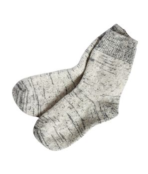 Pair of gray wool socks on white background. Isolated with clipping path