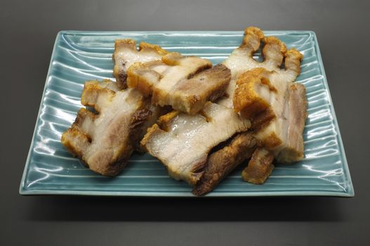 Deep fried streaky pork, asian style bacon