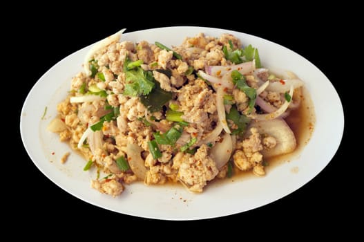Spicy minced pork salad