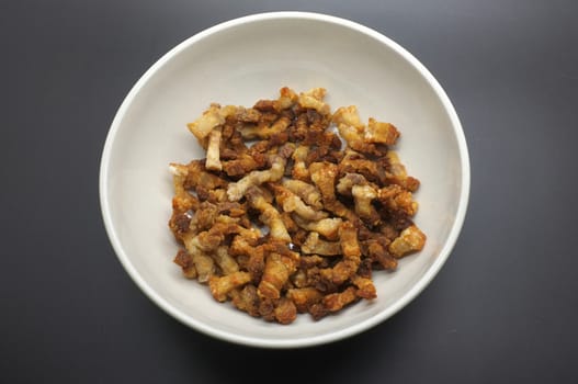 Pork snack, pork rind, pork scratching, pork crackling