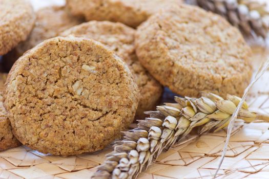 Fresh and crunchy biscuits made from oats flakes