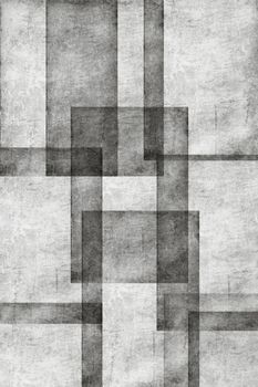 Black and white overlapping squares as background texture.