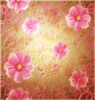 pink flowers romantic spring vintage background, love and cute