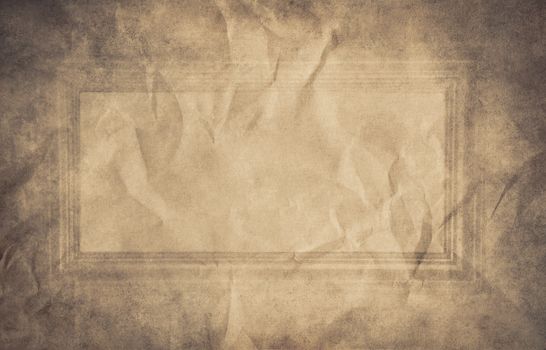 Empty frame textured in sepia.