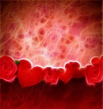 grunge red hearts and roses border red background lovely background