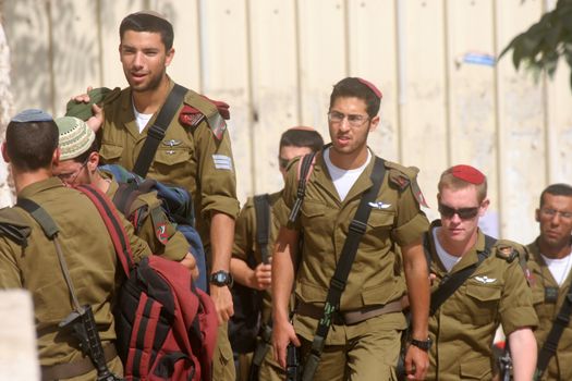 Members of the Israeli Border Police in the Old City October 03, 2006 in Jerusalem, Israel. They are deployed for law enforcement in the West Bank and Jerusalem.