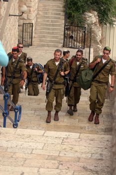 Members of the Israeli Border Police in the Old City October 03, 2006 in Jerusalem, Israel. They are deployed for law enforcement in the West Bank and Jerusalem.