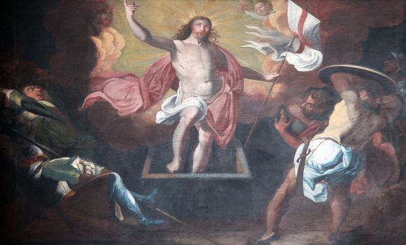 Resurrection of Christ on July 18, 2013. Schonau Abbey is a monastery of Friars Minor (Franciscans Conventual) in the parish village of Schonau in the Bavarian village of Gemünden am Main, in the Diocese of Würzburg.
