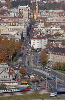 Aerial view of Zagreb, the capital of Croatia on November 07, 2007 Zagreb, Croatia.