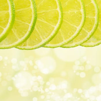 The fresh lime isolated on white background