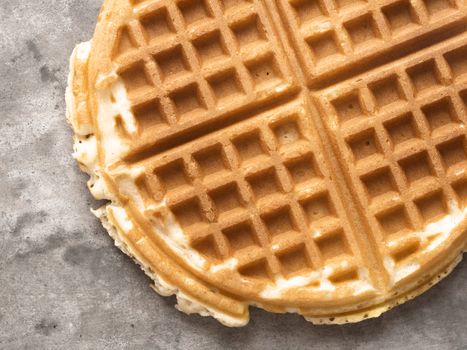 close up of rustic plain waffle