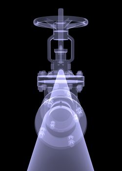 Xray of water pipe picture, front view