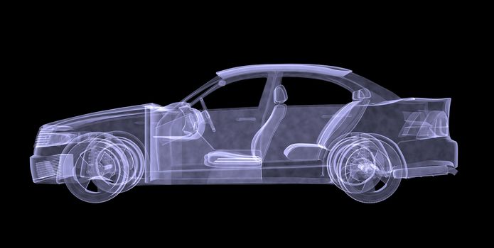 Xray of modern car picture, side view