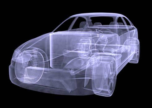 Xray of modern car picture, front view