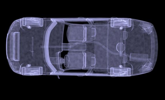 Xray of modern car picture, top view