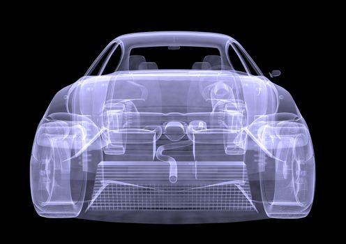 Xray of modern car picture, front view