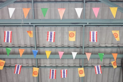 Thailand Buddhist flag In ceremony