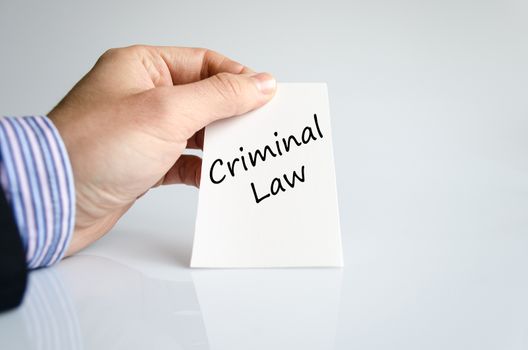 Criminal law text concept isolated over white background