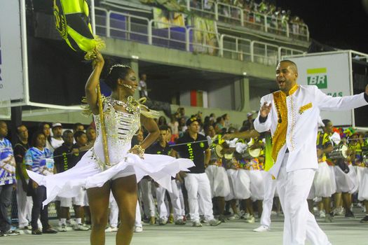 BRAZIL, Rio de Janeiro: Samba dancers are pictured during carnival technical rehearsal at Marques de Sapucai sambadrome in Rio de Janeiro, Brazil, on January 30, 2016.