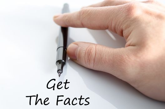 Get the facts text concept isolated over white background