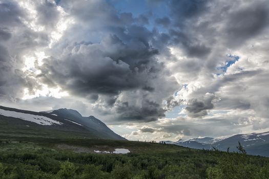 Landscape in Lapland, northern Sweden